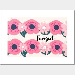Pink Floral Fangirl Posters and Art